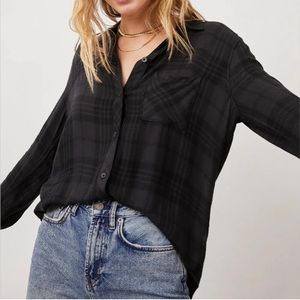 NWT RAILS | HUNTER - ONYX ASH Plaid Button up Small